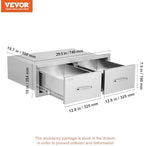vevor outdoor kitchen drawers 30"w x 10"h x, close-up detail