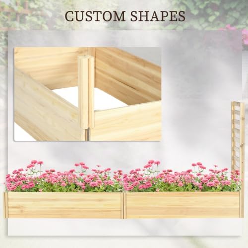 outsunny raised garden bed trellis, 2 compartments, 43, package contents