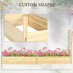 outsunny raised garden bed trellis, 2 compartments, 43, package contents