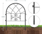garvee decorative garden fence panels 4-pack, 20"x26" black showing dimensions