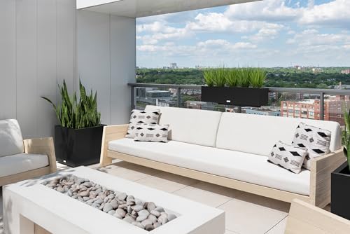 veradek block series railing planter - outdoor window showing dimensions