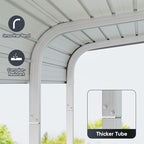 10x15 ft heavy duty metal carport kits with, side view