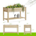 48x24x30.7in wood raised garden bed with legs wooden, close-up detail