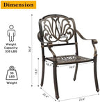 vingli 5 pieces outdoor patio dining set, cast, view 9
