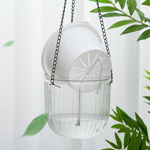 meanplan 4 pcs self watering hanging planter indoor showing dimensions