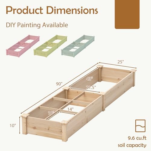 happygrill wooden raised garden bed with 2 garden on a desk or shelf