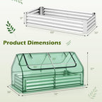 safstar raised garden bed with cover, 6ft x, front angle view
