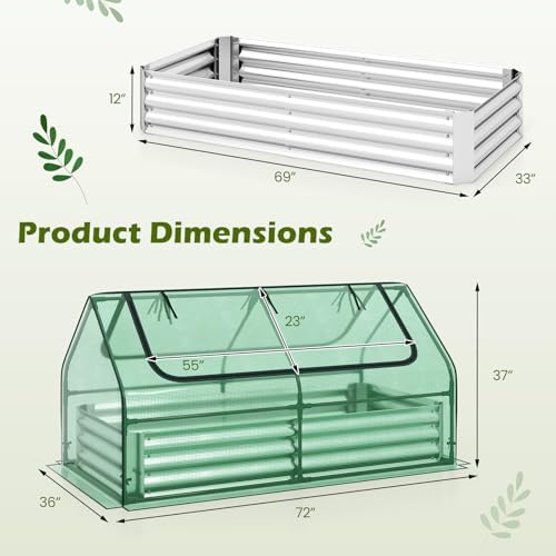 safstar raised garden bed with cover, 6ft x, front angle view