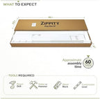 zippity keswick privacy screen and fence, white vinyl on a desk or shelf