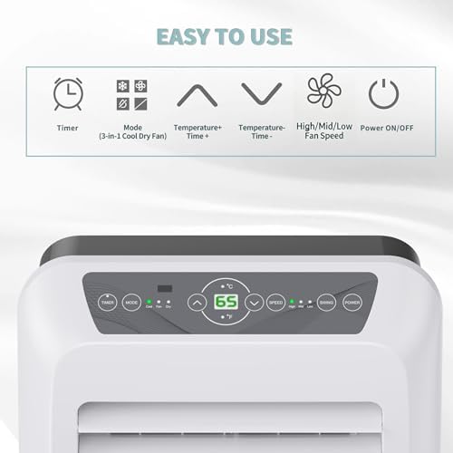 shinco 10,000 btu portable air conditioner - 3-in-1, close-up detail