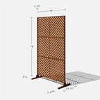 veradek corten steel privacy screen set with stand, close-up detail