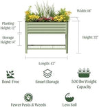 vego garden rolling elevated raised garden bed, 1.5' shown in use