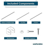 weatherables livingston aluminum fence kit – diy kit showing dimensions
