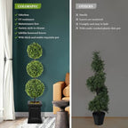 3.5ft topiary trees artificial outdoor with sturdy pot, close-up detail