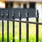 thealyn 36"h x 28"w metal garden fence, no shown in use