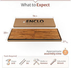 enclo easy assembly freestanding/surface mounted privacy screen, hardwood, view 9