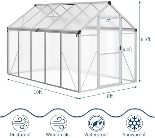 10 ft greenhouse, outdoor greenhouses, polycarbonate panels with shown in use