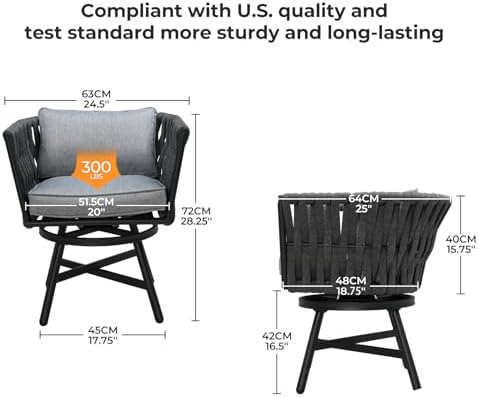 grand patio swivel dining chairs set of 2 shown in use