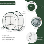 mini transparent pop up greenhouse for indoor and shown in use