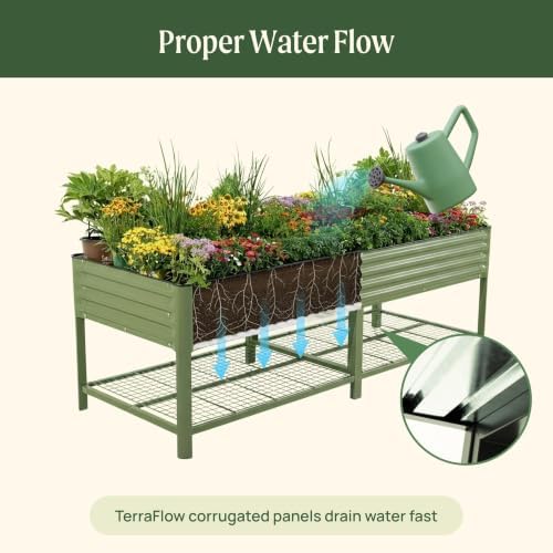 rolling elevated raised garden beds, 3' x 8' on a desk or shelf