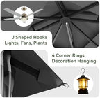 aoxun 8'x8' gazebo with double roof & mosquito, side view