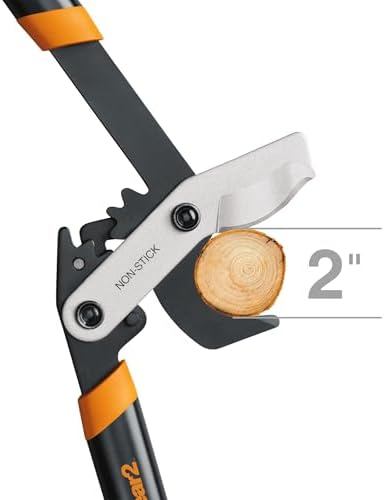 fiskars 32” powergear2 garden bypass loppers, 2" cut on a desk or shelf