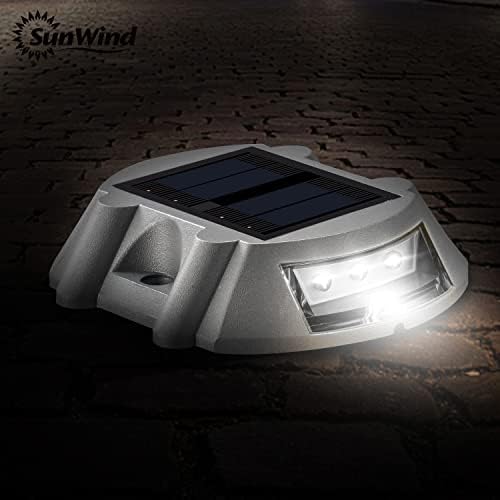 sunwind solar deck lighting outdoor - 4 pack shown in use