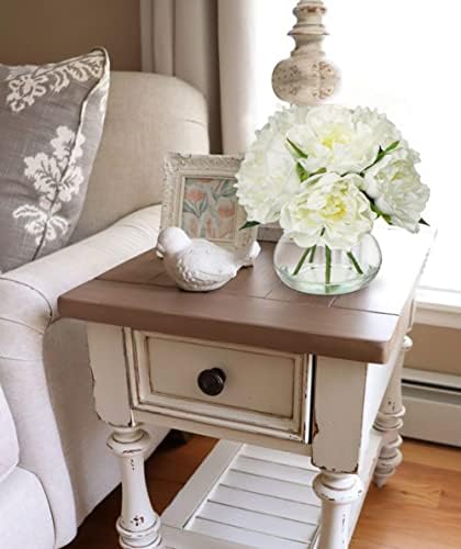 hollyone fake flowers white peonies artificial flowers faux showing dimensions