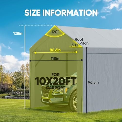 quictent 10 ft wide carport replacement canopy zipper shown in use