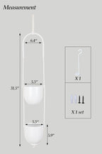 Hanging Planters 2 Tiers Metal Plant Hangers for Indoor Outdoor Plants Wall Ceiling Hanging Flower Pot Basket Holders Kitchen Room Decor(White)