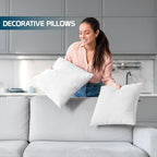 utopia bedding throw pillows, decorative 17x17 pillow inserts, close-up detail