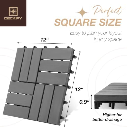 acacia interlocking deck tiles outdoor waterproof all weather showing dimensions