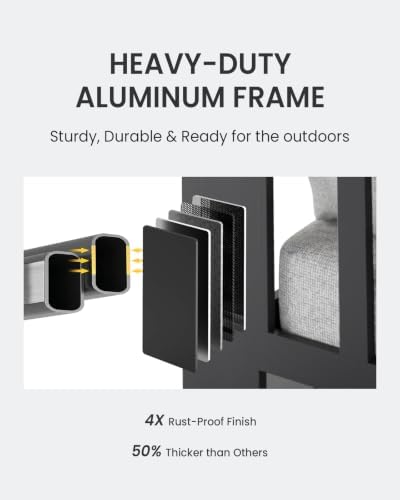 oversized aluminum patio furniture set, 4 pieces luxury shown in use
