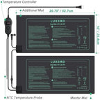 luxbird 4 pack seedling heat mats with digital, front angle view