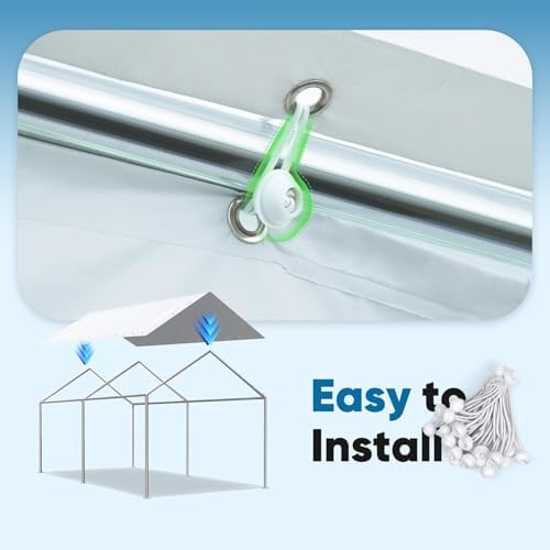 quictent 10x20 ft carport replacement tarp canopy top, package contents