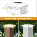 jofios solar fence post lights 6pack, cap lights showing dimensions
