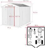 veikou 8x10ft outdoor storage shed with thickened galvanized shown in use