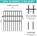 14 panels animal barrier fence, no dig fences shown in use