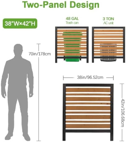 2 panel air conditioner fence, 38" w x shown in use