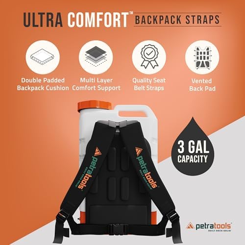 petratools hd3000 3 gallon battery powered backpack sprayer, package contents