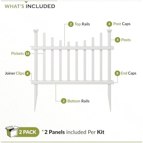 zippity washington picket fence panels, white vinyl diy, side view