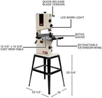 jet 10-inch woodworking band saw with stand, 1/2, view 11