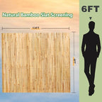 4ft x 13ft natural bamboo slat screening roll shown in use