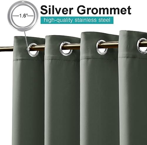 nicetown 2 panels greyish green outdoor curtains for shown in use