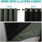 nicetown 100% blackout curtains 54 inches long, double-deck showing dimensions