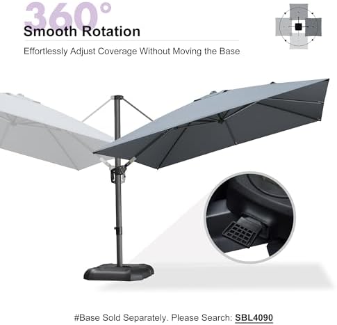 purple leaf patio umbrella outdoor 10' x 10', front angle view