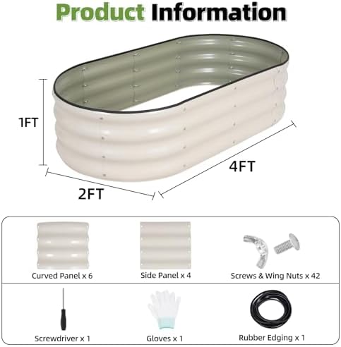 g good gain 2pcs raised garden beds galvanized, package contents
