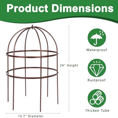 jardin bird cage plant support 24" h large shown in use