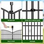 10 panel no dig decorative garden fence 32" showing dimensions