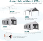 carport 10x20 ft heavy duty, car port with showing dimensions